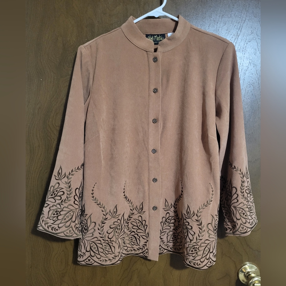 Bob Mackie Camel Button-Up Shirt
